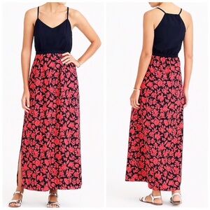 J. Crew Navy Blue & Hot Pink Floral Maxi Dress~ EUC 00P